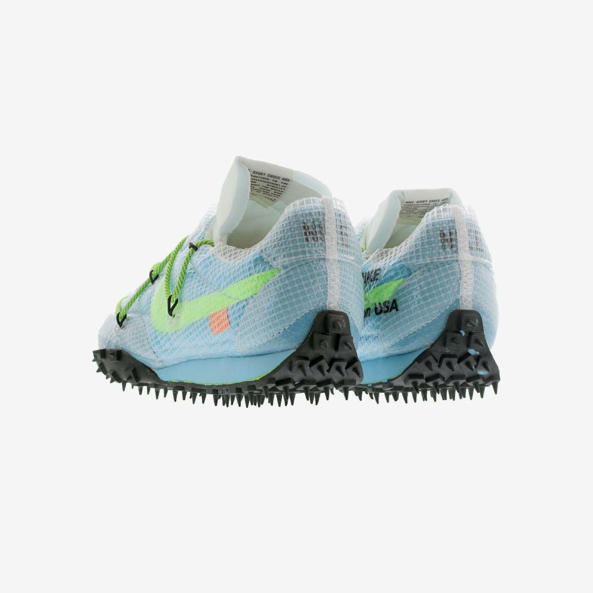 NIKE WMNS WAFFLE RACER VIVID SKY/BLACK/ELECTRIC GREEN [OFF-WHITE