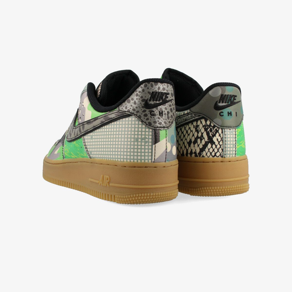 Air force 1 qs outlet black/green spark/gum men's shoe