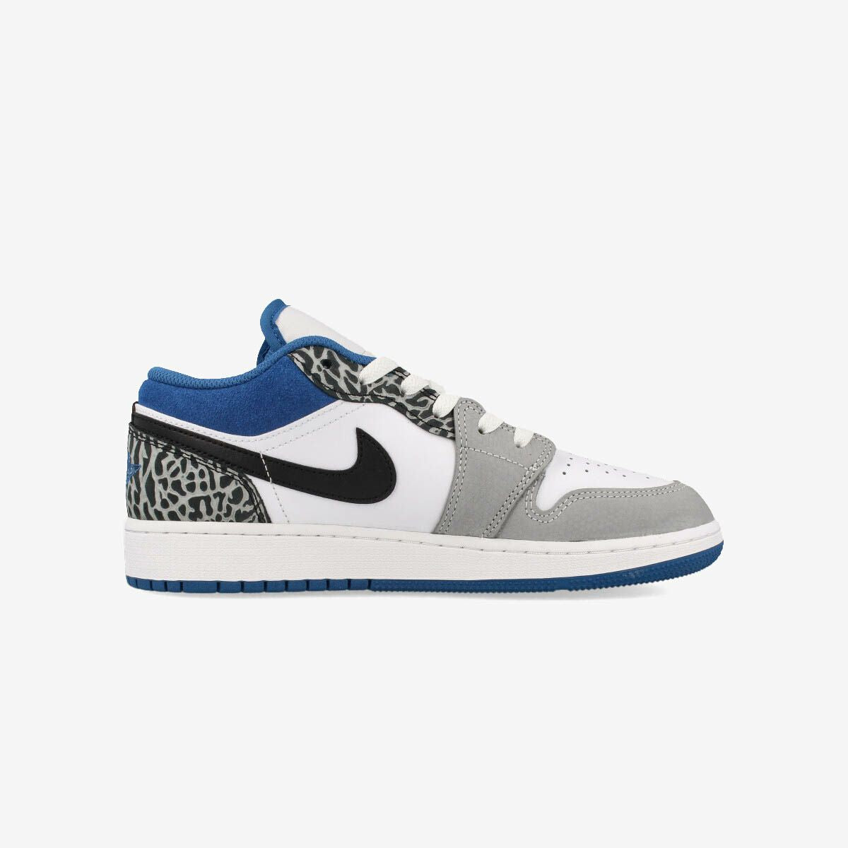 NIKE AIR JORDAN 1 LOW SE GS WHITE/DARK MARINA BLUE/BLACK/CEMENT GREY 【