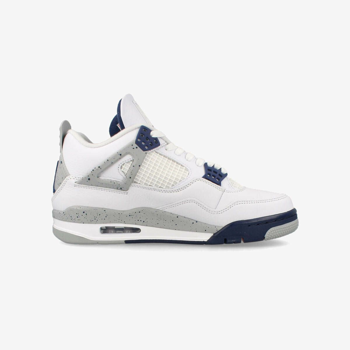 NIKE AIR JORDAN 4 RETRO WHITE/MIDNIGHT NAVY/LIGHT SMOKE GREY/FIRE