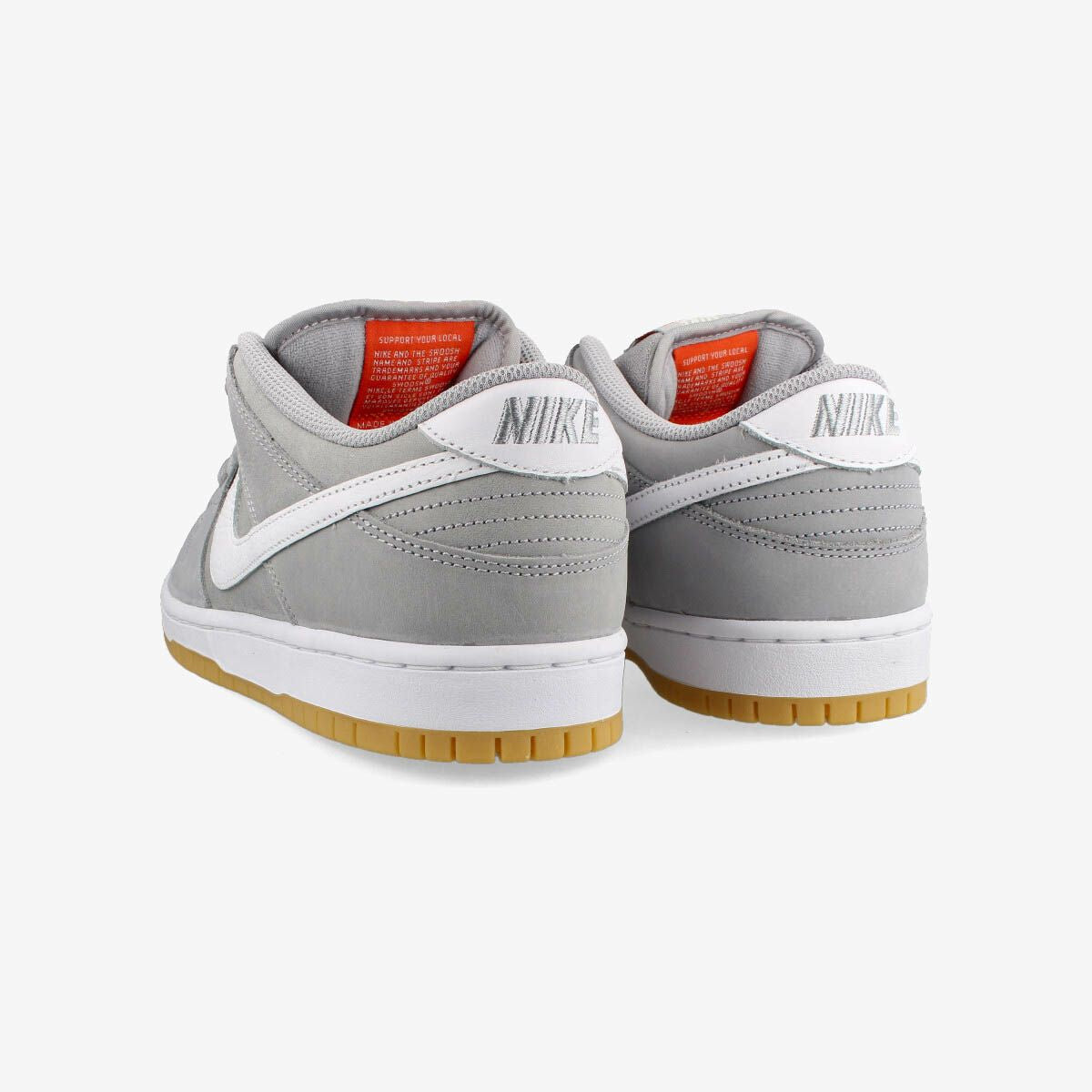 NIKE SB DUNK LOW PRO ISO WOLF GREY/WHITE/GUM LIGHT BROWN/PURE