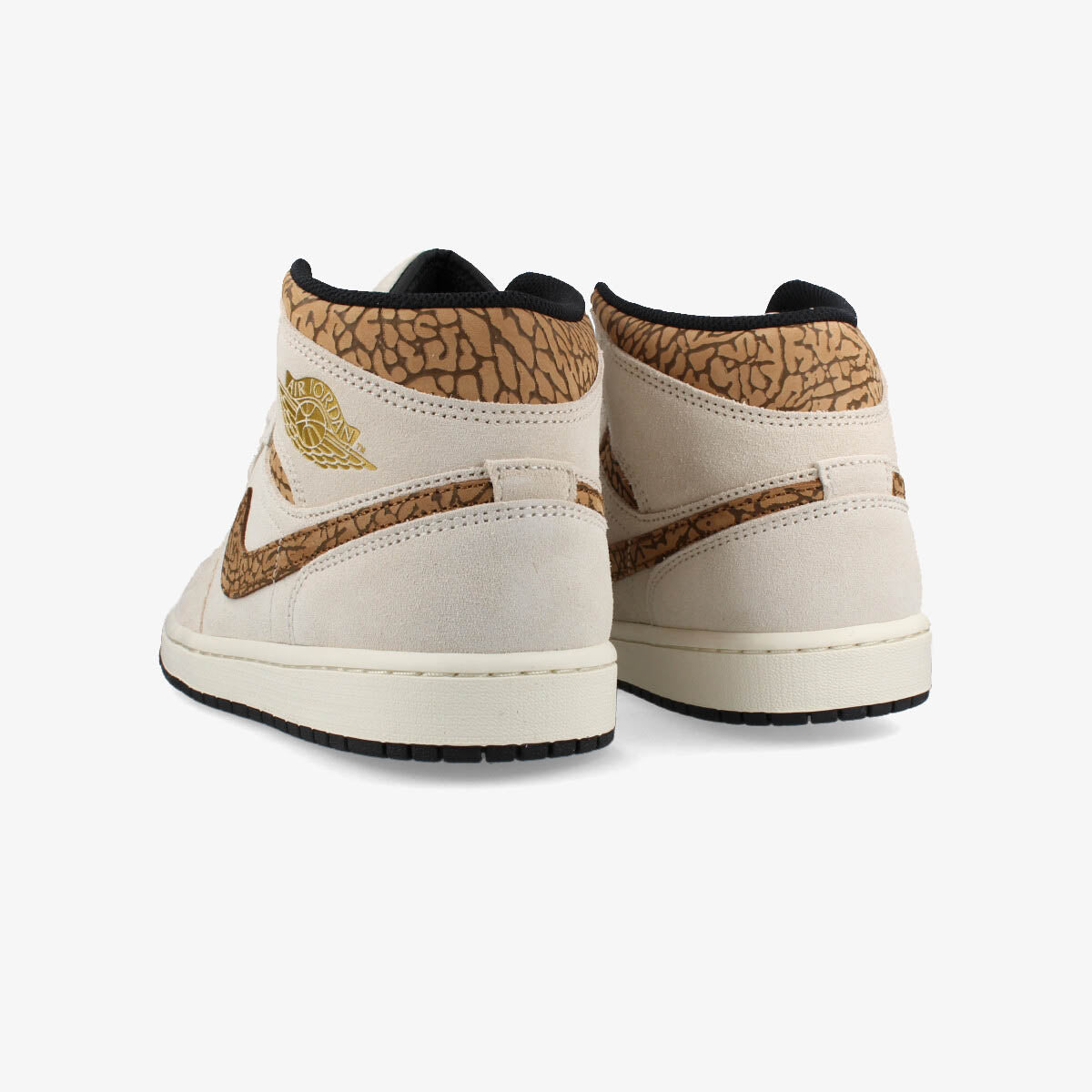 NIKE AIR JORDAN 1 MID SE LT OREWOOD BRN/METALLIC GOLD