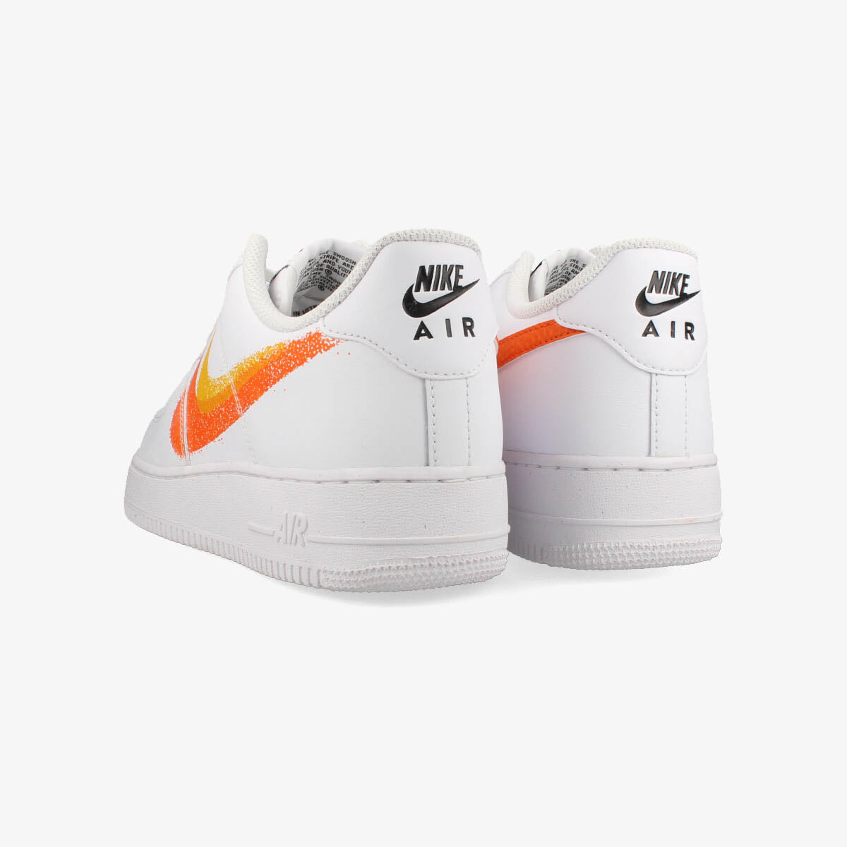 Air force 1 with orange outlet swoosh