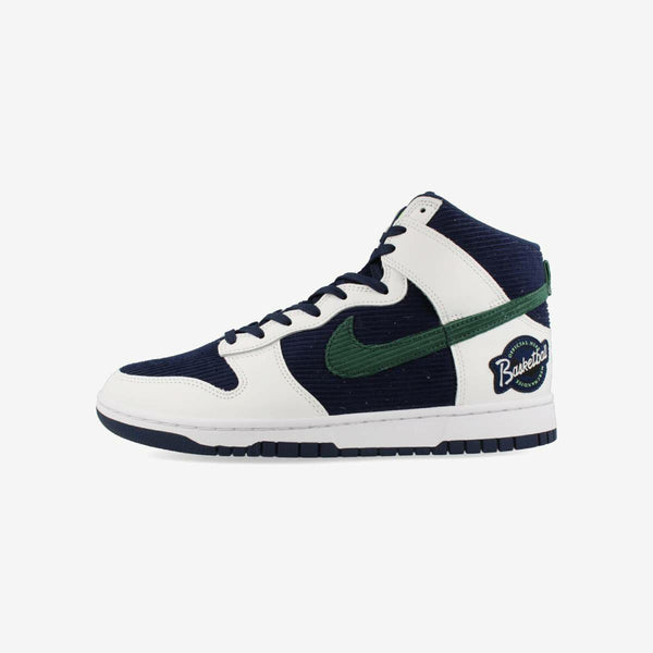 NIKE DUNK HI EMB WHITE/MIDNIGHT NAVY/GREEN/VOLT