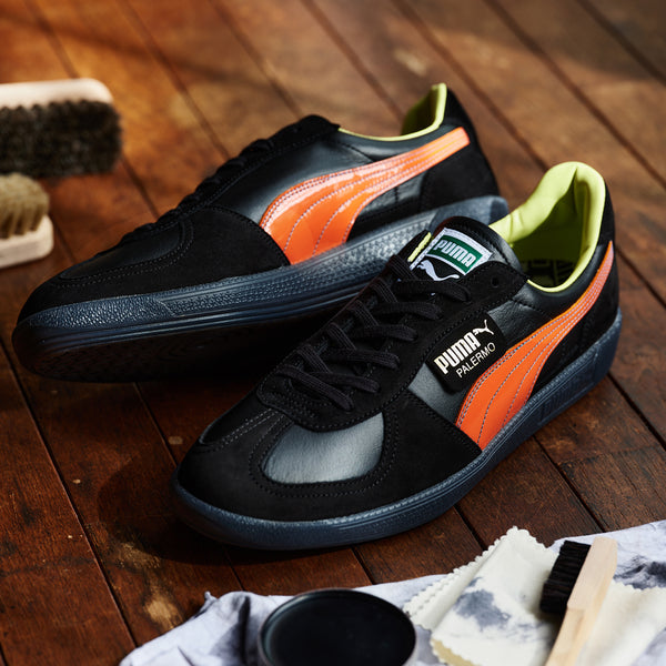 PUMA PALERMO MIJ KL SPORT BLACK/FLAME FLICKER/LIME SHEEN -MADE IN JAPAN- -Created by KICKS LAB.-