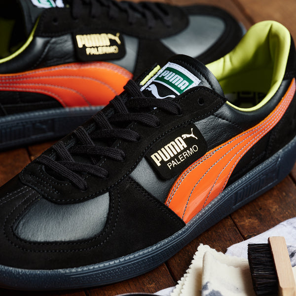 PUMA PALERMO MIJ KL SPORT BLACK/FLAME FLICKER/LIME SHEEN -MADE IN JAPAN- -Created by KICKS LAB.-