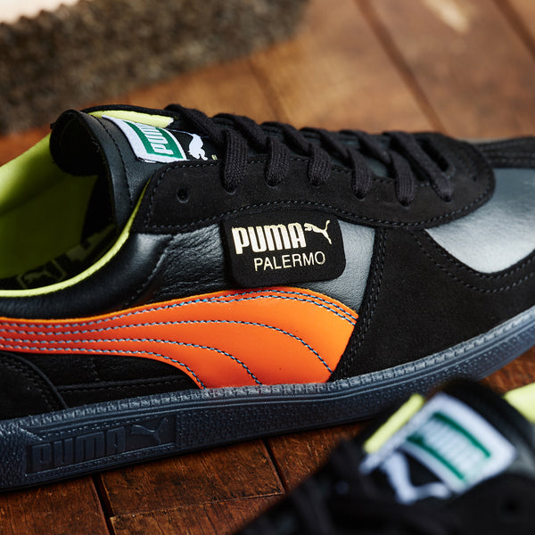 PUMA PALERMO MIJ KL SPORT BLACK/FLAME FLICKER/LIME SHEEN -MADE IN JAPAN- -Created by KICKS LAB.-