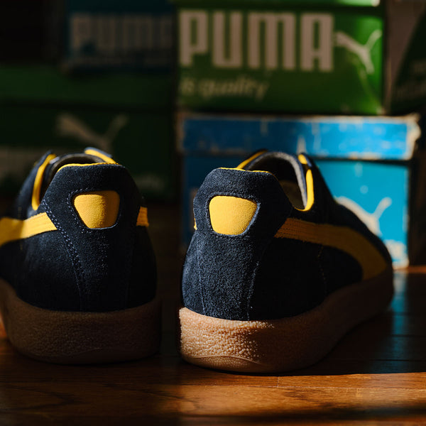 PUMA DELPHIN OG MIJ KL REW NEW NAVY/PELE YELLOW/GUM -MADE IN JAPAN- -Created by KICKS LAB.-