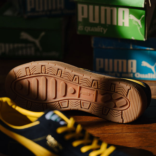 PUMA DELPHIN OG MIJ KL REW NEW NAVY/PELE YELLOW/GUM -MADE IN JAPAN- -Created by KICKS LAB.-