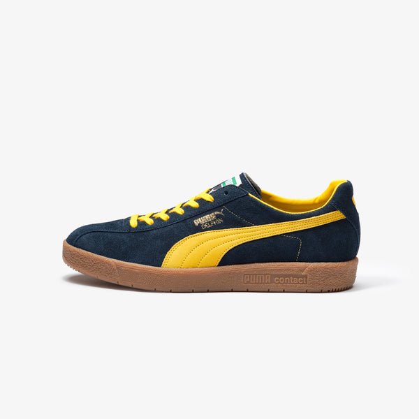 PUMA DELPHIN OG MIJ KL REW NEW NAVY/PELE YELLOW/GUM -MADE IN JAPAN- -Created by KICKS LAB.-