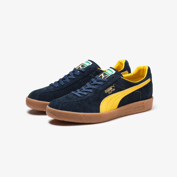 PUMA DELPHIN OG MIJ KL REW NEW NAVY/PELE YELLOW/GUM -MADE IN JAPAN- -Created by KICKS LAB.-