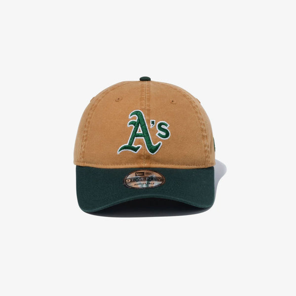 NEW ERA 9TWENTY MLB WASHED DUCK OAKLAND ATHLETICS LIGHT BRONZE/DARK GREEN