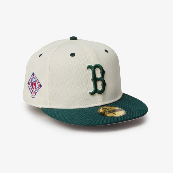 NEW ERA 59FIFTY MLB WOOL VISOR SP BOSTON REDSOX CHROME/DARK GREEN