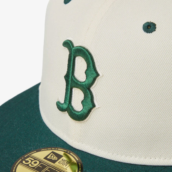 NEW ERA 59FIFTY MLB WOOL VISOR SP BOSTON REDSOX CHROME/DARK GREEN