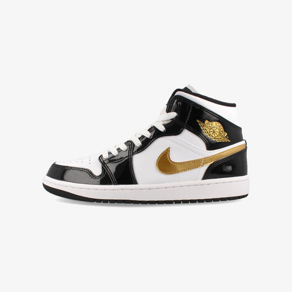 NIKE AIR JORDAN 1 MID SE BLACK/METALLIC GOLD/WHITE