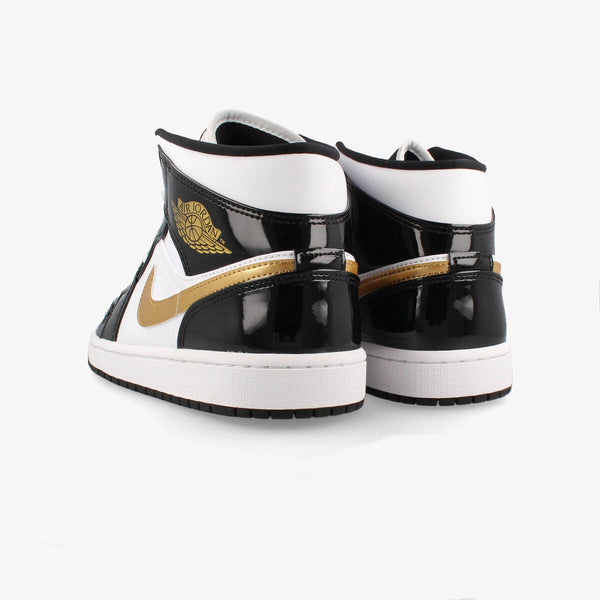 NIKE AIR JORDAN 1 MID SE BLACK/METALLIC GOLD/WHITE