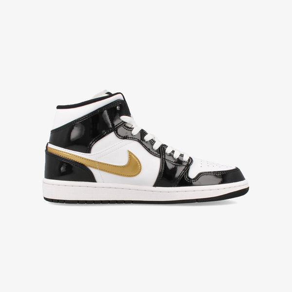 NIKE AIR JORDAN 1 MID SE BLACK/METALLIC GOLD/WHITE