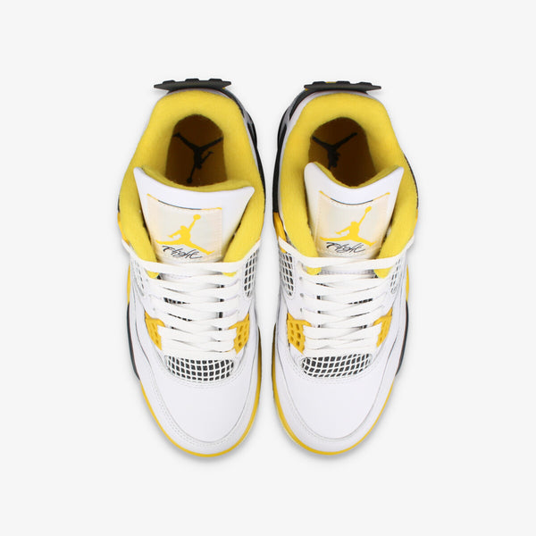 NIKE WMNS AIR JORDAN 4 RETRO 【VIVID SULFUR】 WHITE/COCONUT MILK/VIVID SULFUR