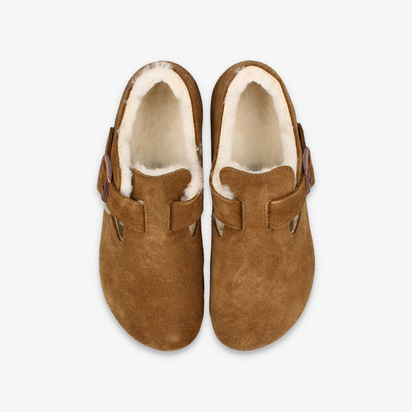 BIRKENSTOCK LONDON SHEARLING SUEDE LEATHER 【NARROW】 TEA