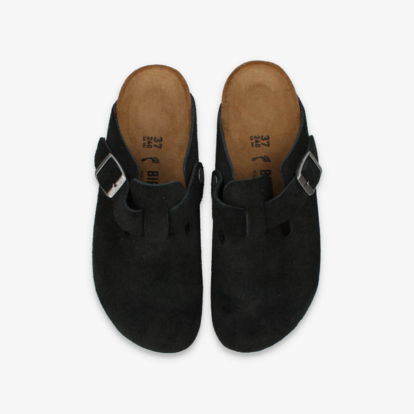 BIRKENSTOCK BOSTON SUEDE LEATHER 【NARROW】 BLACK