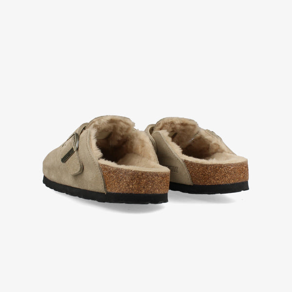 BIRKENSTOCK BOSTON SHEARLING SUEDE LEATHER 【NARROW】 TAUPE LAF