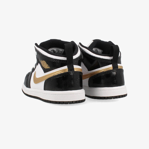 NIKE AIR JORDAN 1 MID  SE TD BLACK/METALLIC GOLD/WHITE