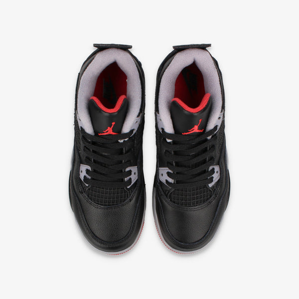 NIKE JORDAN 4 RETRO PS 【BRED REIMAGINED】 BLACK/FIRE RED/CEMENT GREY/SUMMIT WHITE