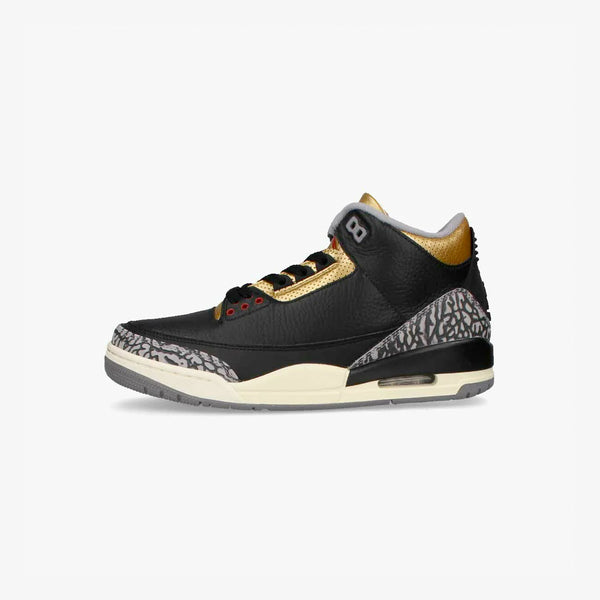 NIKE WMNS AIR JORDAN 3 RETRO BLACK/FIRE RED/METALLIC GOLD/CEMENT GRAY