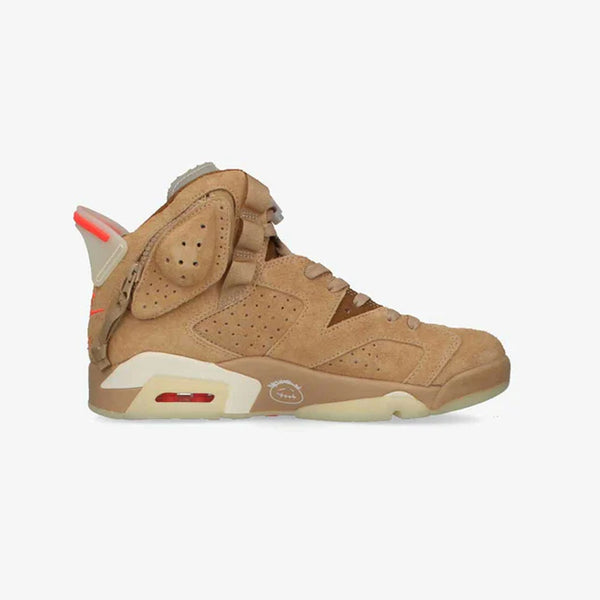 NIKE AIR JORDAN 6 RETRO SP BRITISH KHAKI/BRIGHT CRIMSON [TRAVIS SCOTT]