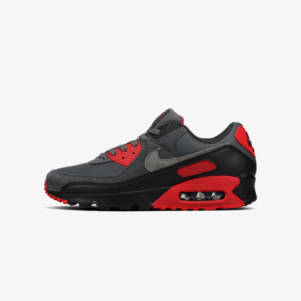 NIKE AIR MAX 90 BLACK/SMOKE GREY/IRON GREY/FIRE RED