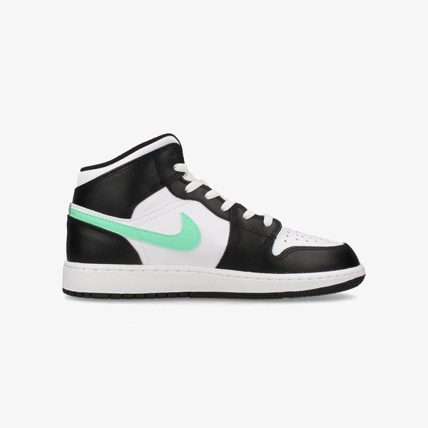 NIKE AIR JORDAN 1 MID GS WHITE/GREEN GLOW/BLACK