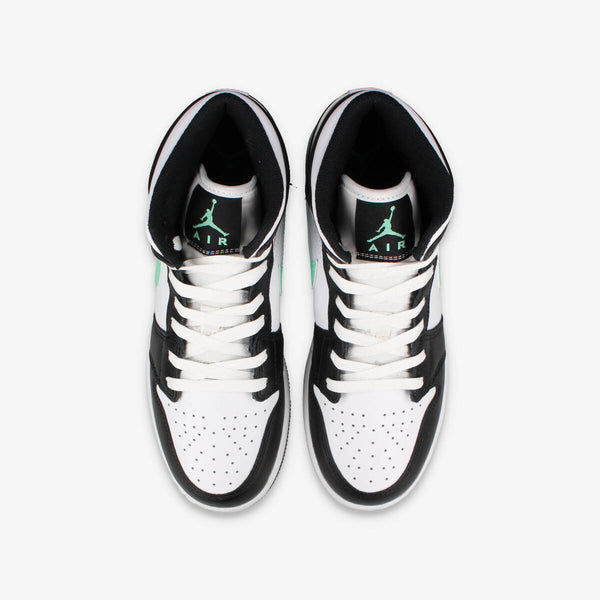 NIKE AIR JORDAN 1 MID GS WHITE/GREEN GLOW/BLACK