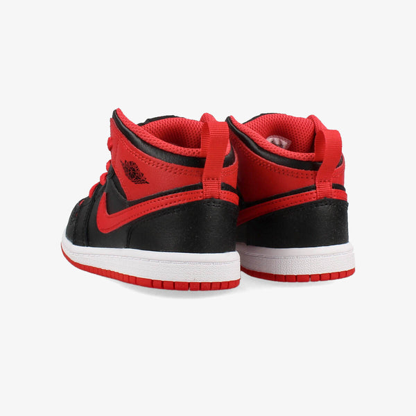 NIKE JORDAN 1 MID TD 【ALTERNATE BRED】 BLACK/WHITE/FIRE RED