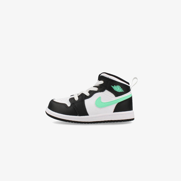 NIKE JORDAN 1 MID  TD WHITE/BLACK/GREEN GLOW