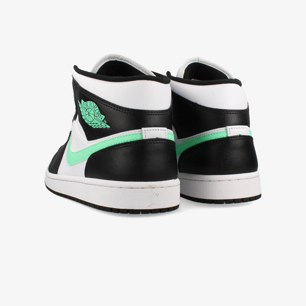 NIKE AIR JORDAN 1 MID WHITE/BLACK/GREEN GLOW