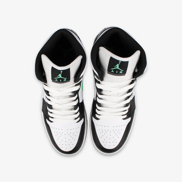 NIKE AIR JORDAN 1 MID WHITE/BLACK/GREEN GLOW