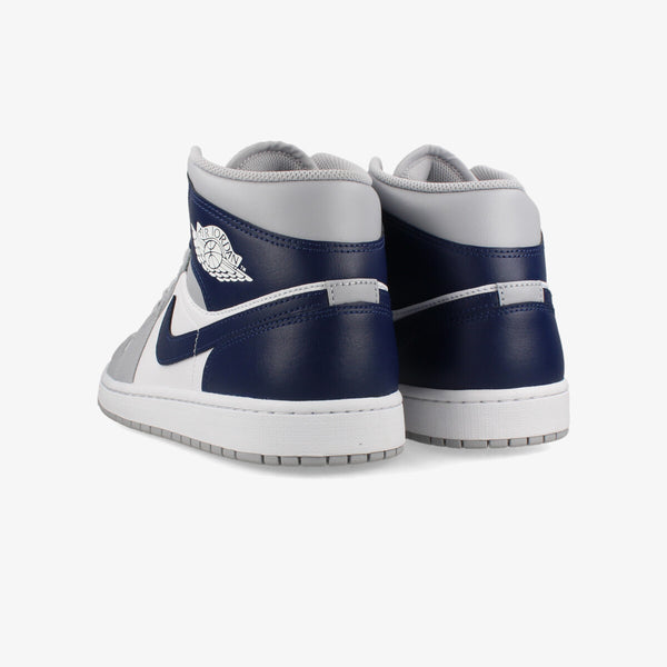 NIKE AIR JORDAN 1 MID WHITE/MIDNIGHT NAVY/WOLF GREY