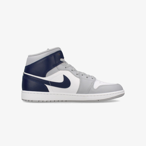 NIKE AIR JORDAN 1 MID WHITE/MIDNIGHT NAVY/WOLF GREY