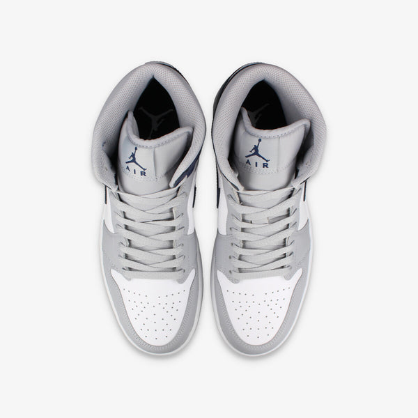 NIKE AIR JORDAN 1 MID WHITE/MIDNIGHT NAVY/WOLF GREY