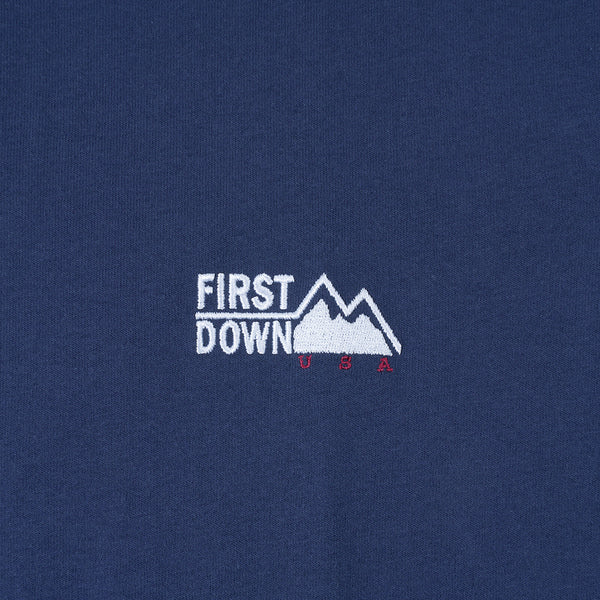 FIRST DOWN LOGO S/S TEE COTTON JERSEY NAVY