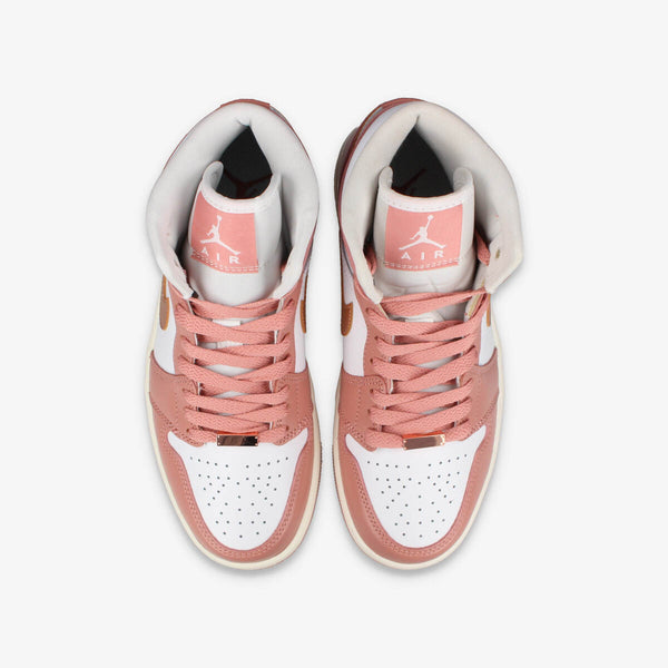 NIKE WMNS AIR JORDAN 1 MID SE RED STARDUST/METALLIC COPPER