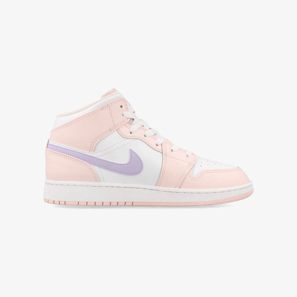 NIKE AIR JORDAN 1 MID GS PINK WASH/VIOLET FROST/WHITE