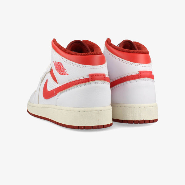 NIKE AIR JORDAN 1 MID SE GS WHITE/DUNE RED/SAIL/LOBSTER