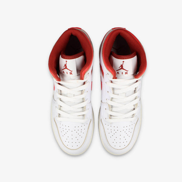 NIKE AIR JORDAN 1 MID SE GS WHITE/DUNE RED/SAIL/LOBSTER