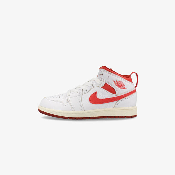 NIKE AIR JORDAN 1 MID PS WHITE/DUNE RED/SAIL/LOBSTER