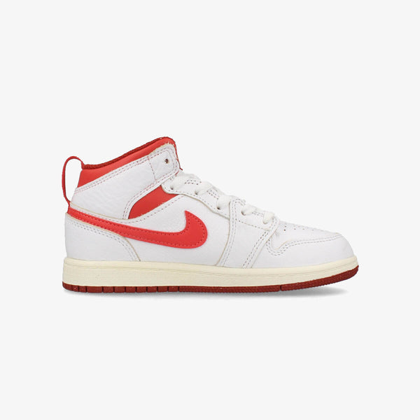 NIKE AIR JORDAN 1 MID PS WHITE/DUNE RED/SAIL/LOBSTER