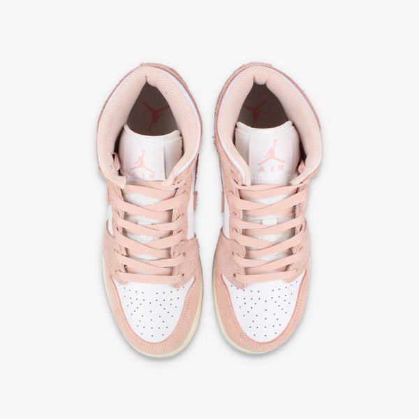 NIKE AIR JORDAN 1 MID SE GS WHITE/SAIL/LEGEND PINK