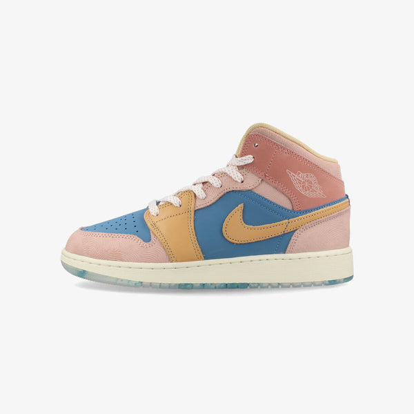 NIKE AIR JORDAN 1 MID GS 【ZEN】 AEGEAN STORM/HEMP/PINK OXFORD/RED STARDUST