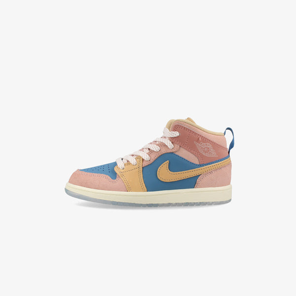 NIKE AIR JORDAN 1 MID PS 【ZEN】 AEGEAN STORM/HEMP/PINK OXFORD