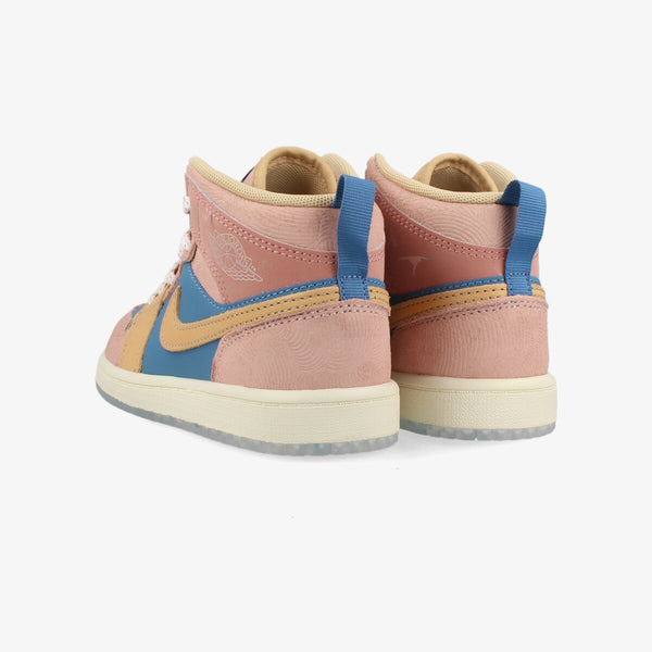 NIKE AIR JORDAN 1 MID PS 【ZEN】 AEGEAN STORM/HEMP/PINK OXFORD